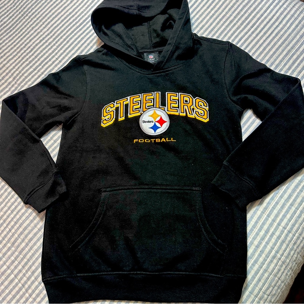 NFL Pittsburgh‎ Steelers Youth Hooded Embroidered Sweatshirt M(10-12)